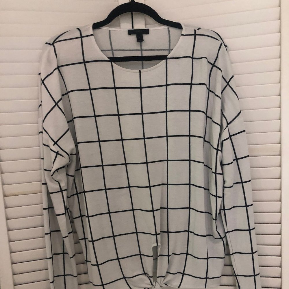Grid pattern long sleeve shirt